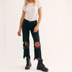 Free People Maggie Mid Rise Straight Leg Jeans
